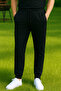 Men's Sweatpants with Straight Legs and Elastic Waist with 3 Pockets 5740 Black - 4