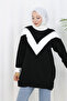 Patterned Knitwear Tunic S3017 Black - 3