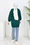 Patterned Knitwear Tunic S3017 Emerald Green - 4