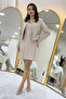 Women's Button Detailed Jacket Dress Tweed Two-Piece Set Mink, Ecru, Black - 7
