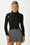 Women's Gloria Gold Buttoned Long Sleeve Black Corduroy Cotton Blouse