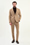 Straight Slim Fit Mono Collar Pocketed Trousers Elasticated Men's Suit Beige - 45411.25K - 3