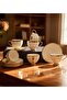 6-Piece Gold Detail Porcelain Cup Set