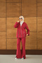 Women's Zipper Detailed Double Suit Red - 4