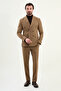 Straight Slim Fit Wide Collar Punto Stitching Double Breasted Men's Suit Camel - 45421.25K - 3