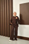 Women's Wrinkled Pattern Suit Brown - 6