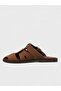 Women's summer flat slippers - 600 2501 - brown suede - 3