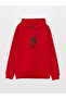 Xside Red Long Sleeve Printed Men's Thick Hoodie