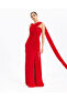 Heart Neck Draped Chiffon Evening Dress