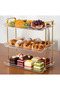 3-Tier Golden Modern Serving Tray Stand, Elegant Dessert Display Rack for Home, Kitchen & Decoration - 3