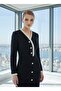 Imported tweed fabric button detail lined slit special design midi dress - 4