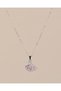 Swanira Swan Figured Pink Zircon Stone Steel Necklace