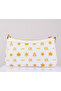 Aura White-Gold Patterned Baguette Bag with Chain Accessories - 4