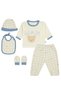 100% Cotton Newborn Baby Boy 10-Piece Hospital Release Bodysuit Set with Man Written on It, Teddy Bear Embroidery, Boxed - 5