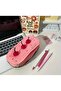 Pink Cherry Cake Plush Pen Holder / Makeup Bag Organizer - 3