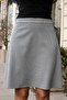 High Waist Lightweight Lycra Fabric Knee Length Bell Skirt-Black Houndstooth - 6
