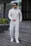 Men's Top and Bottom Set Polo Neck Thessaloniki Fabric Comfortable Fit Elastic Waist Bottom Cotton - 3