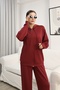 Hooded Zippered Wide Leg Modal Fabric Tracksuit Set