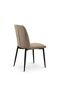Calus Dining Chair Set of 2 - Light Brown Upholstered Metal Chairs with 2-Year Warranty - 6
