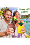 Tropical Party Cup Set – Pineapple and Coconut Shaped Cups with Straws (20 Pieces) - 2