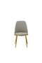 Niha Dining Chair Set of 2 - Beige/Gold Metal Chairs for Dining Room - 2-Year Warranty - 26x69x58cm - 2