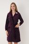 Women's Hooded Soft Textured Cotton Velvet Robe and Dressing Gown – Purple/Pink 3801 - 4