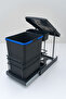Cassone 16+1 Liter Cabinet-Interior Rail Telescopic Anthracite Waste Bin, Minimum Lid Width 40 cm - 2