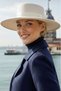 Women's Wide Brim Striped Cashmere Gondola Hat - 6