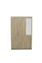 Supreme 3-Door Wardrobe with Mirror, French Sonoma Oak Engineered Wood, 5 Shelves, 2-Year Warranty - 3