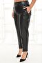 Plus Size Women's Leather-Look High Waist Pipe Leg Pants
