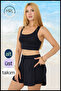 Women's Swimsuit with Shorts, Sporty Set, Navy Blue – 2 Layers, Suitable for Pool & Beach Use - 2