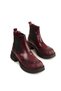 Women's Burgundy Elastic Thick-Soled Boots