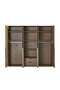 Allison 6-Door Wardrobe with Mirror & Drawers - Natural Oak, Engineered Wood, 240x57x220cm - 2