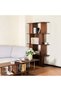 Alhamra Dark Brown Bookcase/Display Cabinet - Durable Plywood Design, 100x40x180cm, 2-Year Warranty