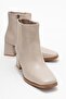 Blunt Toe Simple Elastic Women's Heeled Boots Ten Skin
