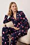 Lacivert %100 Pamuklu Kalpli Örme Pijama Takımı THMAW25PT00141 - 2