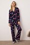 Lacivert %100 Pamuklu Kalpli Örme Pijama Takımı THMAW25PT00141