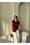 Burgundy Front Tie Wool Vest - 8
