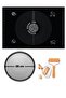 Black Silicone Dough Rolling Mat 45 X 65 Cm, 28 cm Pizza Tray and Dough Roller with Wooden Handle