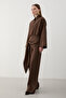 Brown Belt-Detail Trouser Shirt Set - 8862 - 4