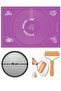 Purple Silicone Dough Rolling Mat 45 X 65 Cm, 32 cm Pizza Tray and Dough Roller with Wooden Handle