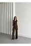 Brown Double Breasted Collar Vest Pants Set - 7