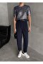 Navy Blue Ruby Buttoned Trousers - 2