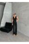 Black Idole Belted Palazzo Trousers-3510 - 3