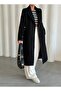 Black Pria Long Stamp Coat - 7059 - 3