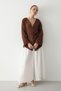 Brown Multi-Button Kimono - 3