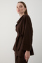 Bitter Brown Self-Wrapped Blouse Pants Set - 8752 - 5