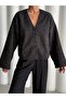 Black Crushed Wool Stamp Jacket - 1011