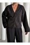 Black Crushed Wool Stamp Jacket - 1011 - 2