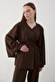 Brown Drawstring Kimono Set - 8864 - 5